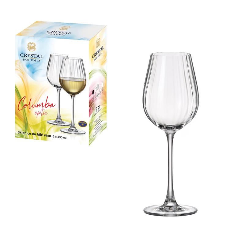 BOHEMIA COLUMBA OPTIC KIELISZEK WINO 400ML 2SZT-22837