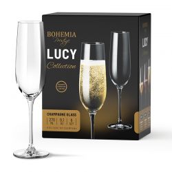 BOHEMIA PRESTIGE LUCY KIELISZEK 270ML SZAMPAN 6SZT