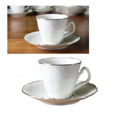 BERNADOTTE IVORY GOLD FILIŻANKA/SPODEK 240ML