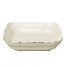 BERNADOTTE IVORY GOLD SALATERKA KWADRATOWA 25 CM