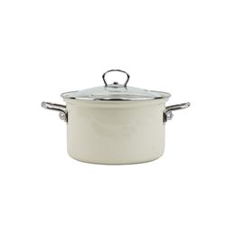 BELIS GARNEK EMAL. Z POKRYWĄ 3,6L 20CM ECO CREAM-23227