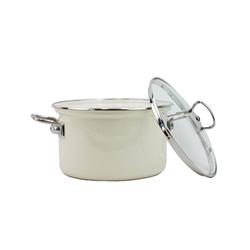 BELIS GARNEK EMAL. Z POKRYWĄ 3,6L 20CM ECO CREAM-23228