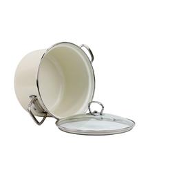 BELIS GARNEK EMAL. Z POKRYWĄ 3,6L 20CM ECO CREAM-23229