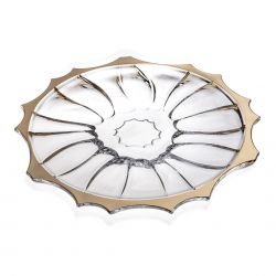 BOHEMIA PLANTICA GOLD RIM PATERA 350MM