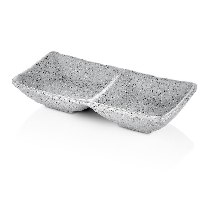 MELAMINA GRANITE MISKA PODWÓJNA 17,5CM SZARA-16837
