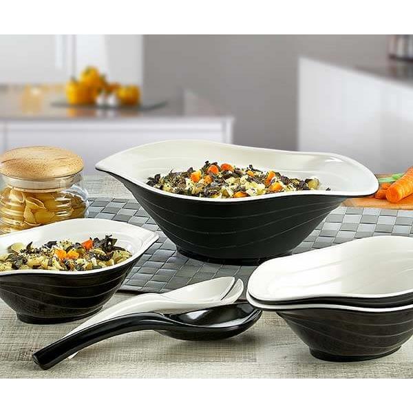 * MEL DUET KPL MISEK+ŁYŻKI 6ELEMENTÓW CZARNO-BIAŁY-16002