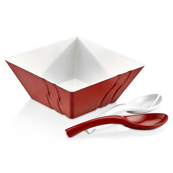 MEL LUXOR ZESTAW SAŁATKOWY 3SZT CZERWONO-BIAŁY-16009