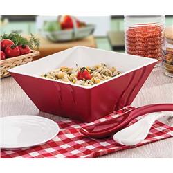 MEL LUXOR ZESTAW SAŁATKOWY 3SZT CZERWONO-BIAŁY-16008