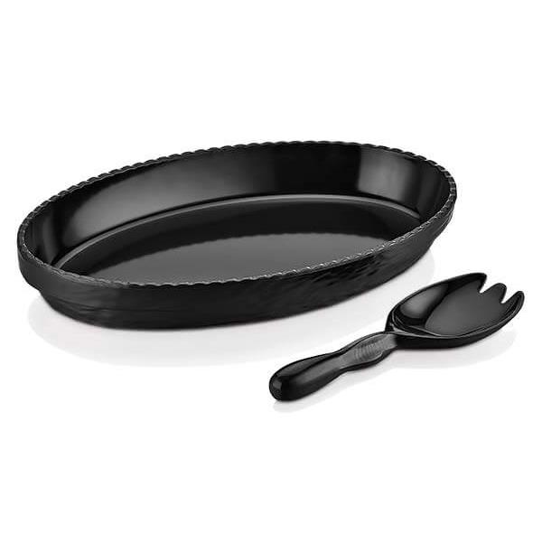 MEL OLIE SET SAŁATKOWY OWALNY CZERŃ 2 SZT-16012