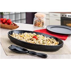 MEL OLIE SET SAŁATKOWY OWALNY CZERŃ 2 SZT-17088