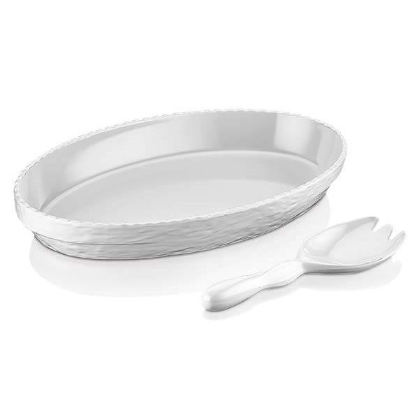 MEL OLIE SET SAŁATKOWY OWALNY BIAŁY 2SZT-16011