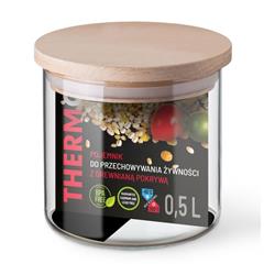 THERMO POJEMNIK NA ŻYWNOŚĆ 0,5L DREWNIANA POKRYWKA-20529